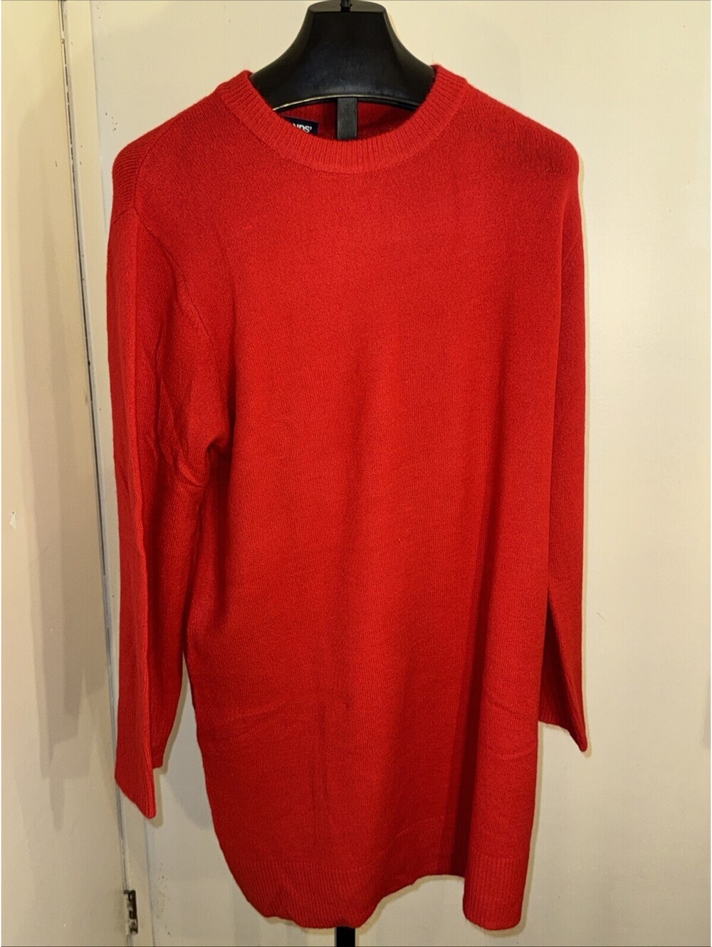 Lands' End Women's Crewneck Sweater Dress, XL, Red - Washable